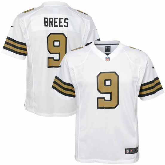 Youth Drew Brees White Rush Player Limited Team Jersey