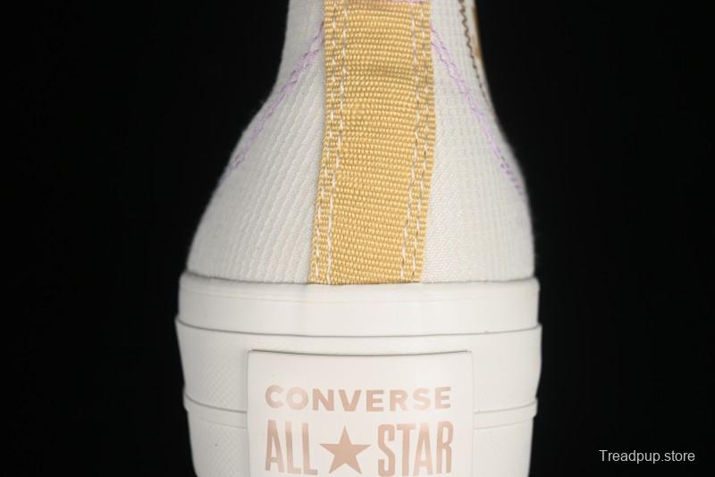 Converse Chuck All Star Lift Platform Utility White High Top Breathable Canvas Casual Shoes - A08767C