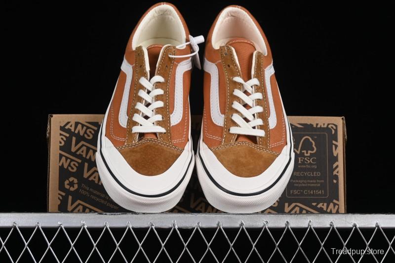 Vans Old Skool Reissue 136 High-End Series Round Toe Orange Canvas Vulcanized Shoes - VN000MT6BKQ