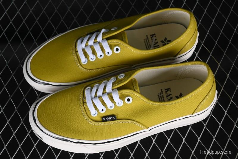 Kamiya Vulcanize Sneaker 23AW High-End Line Dissolved Yellow Canvas Shoes with Smiley Face Print Low-Top - M.C3