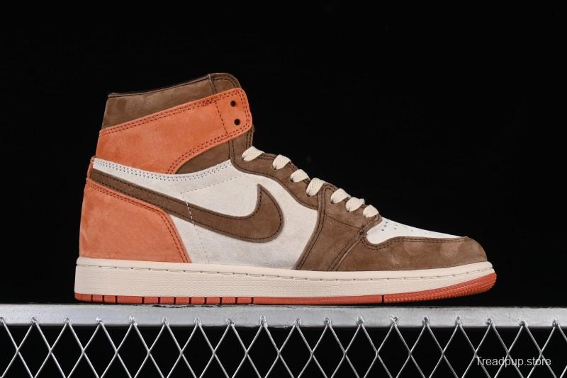 Nike Air Jordan 1 High OG Basketball Shoes in Dusted Clay & Dune Colorway - FQ2941-200