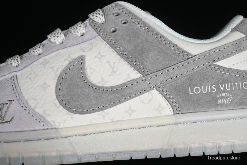 Nike SB Dunk Low LV Collaboration - Beige Grey Crystal Sole Night Light Anniversary High-End Custom Low-Top Casual Sneakers - CR8033-503