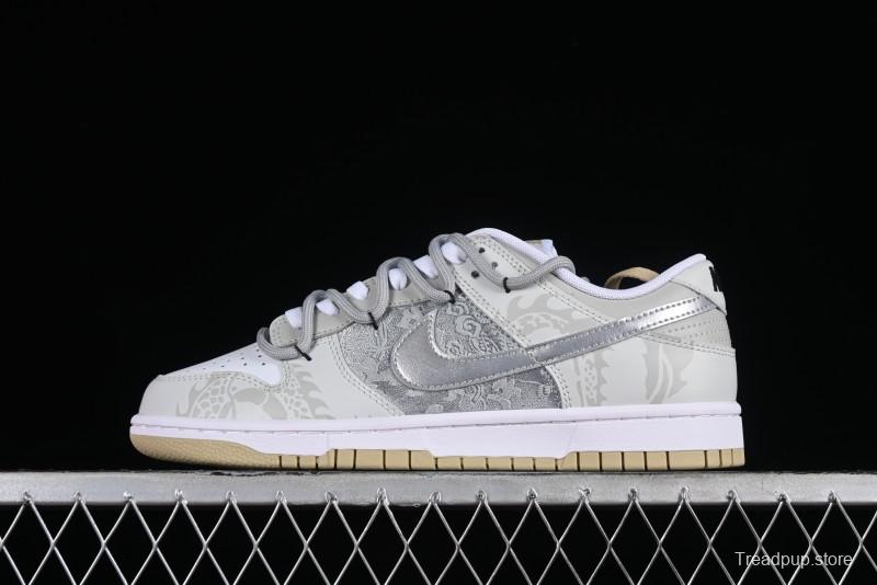 Nike Dunk Low SB Year of the Dragon Limited Edition Silk Patchwork Casual Skate Shoes - DV0833-100