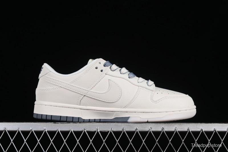 Supreme x Nike SB Dunk Low Anniversary Edition White Grey Customized Low-Top Casual Skate Shoes - BB8657-105