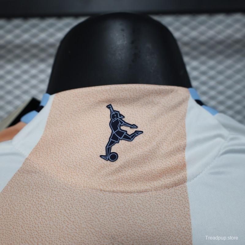 Player Version 2025 Spain Pre-Match White with Geometric Pattern Jersey