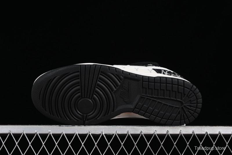 Nike SB Dunk Low MLB Strap Collaboration - Black Denim Print Anniversary Custom Low-Top Casual Sneakers - SJ2068-251