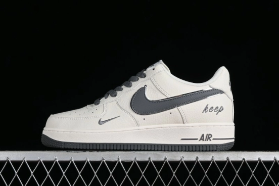 Nike Air Force 1'07 Low "Keep Fresh" Casual Sneakers in Dark Gray with Small Swoosh - BM2023-105