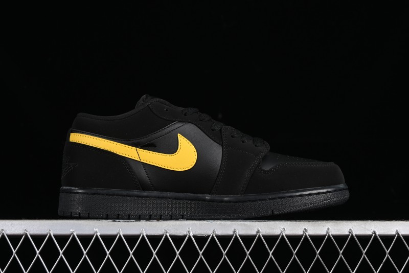Nike Air Jordan 1 Low AJ1 Black Gold Hook Casual Sneakers - 553558-071