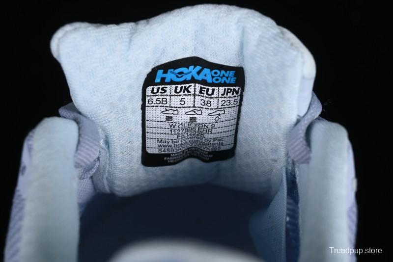 HOKA ONE ONE Clifton 9 Lightweight Knit Mesh Running Shoes with Enhanced Cushioning - 1127896 EHR