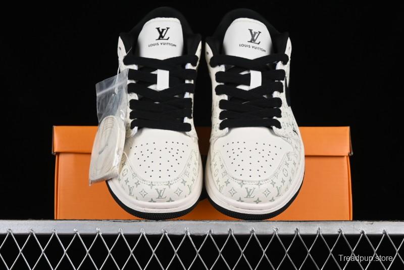 Nike Air Jordan 1 Low LV Collaboration - Printed Knight High-End Custom Low-Top Culture Basketball Shoes SJ9950-005
