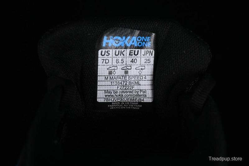 Hoka One One Mafate Speed 4 Low-Cut Professional Trail Running Shoes - 1138472 BKML