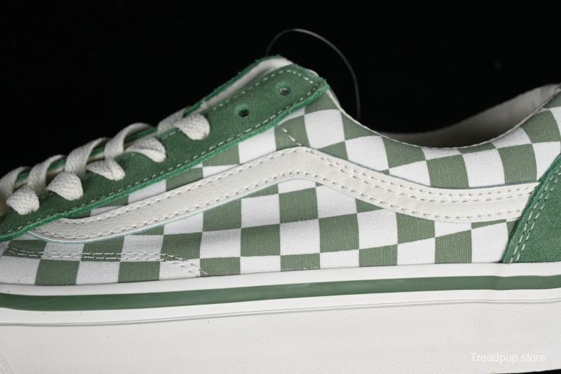 Vans Old Skool Reissue 136 Checkerboard Green Retro Canvas Shoes - VN000MT6V0N