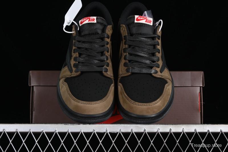 Nike Travis Scott x Air Jordan 1 Low OG AJ1 Reverse Swoosh Sneakers - DM7866-202