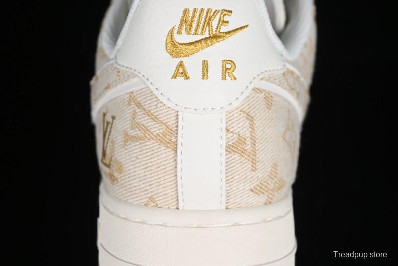 Nike Air Force 1 '07 Low V Collaboration - Khaki Mini Swoosh Low-Top Casual Sneakers - SJ2088-001