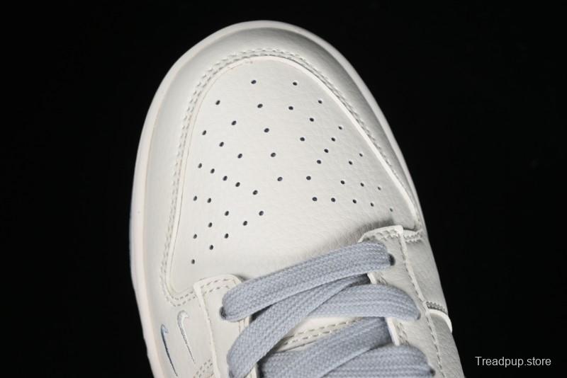 Stussy x Nike SB Dunk Low Retro Premium Sneakers in Off-White Light Grey Swoosh - DQ1098-377