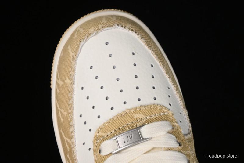 Nike Air Force 1 '07 Low LV Collaboration - Khaki Double Swoosh Low-Top Casual Sneakers - HD1968-027