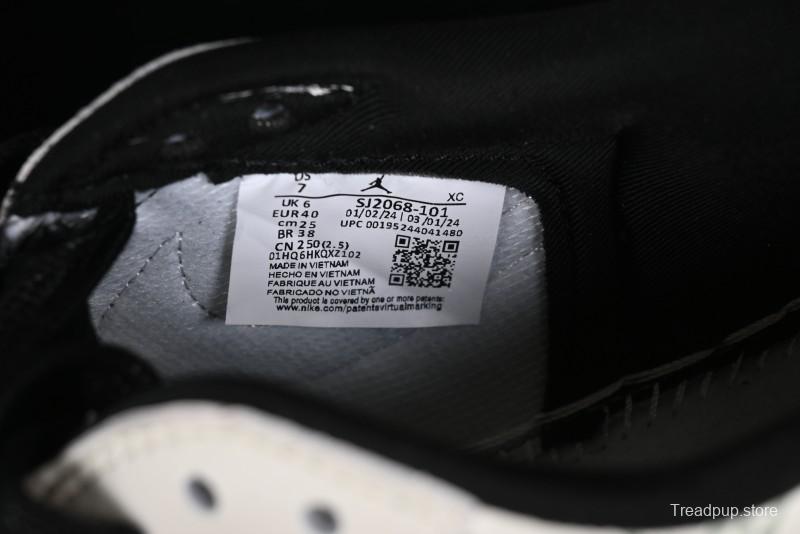 Nike Travis Scott x Fragment Design x Jordan Air Jordan 1 Low OG SP AJ1 LV Grey Black Pig Print Low-top Casual Sneakers - SJ2068-101