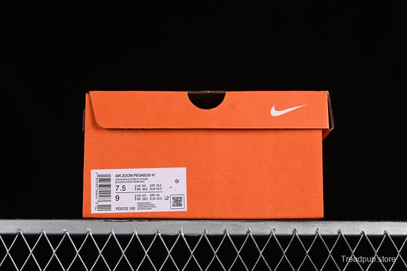 Nike Air Zoom Pegasus 41 Breathable Lightweight Running Shoes with Cushioning - FD2722-102