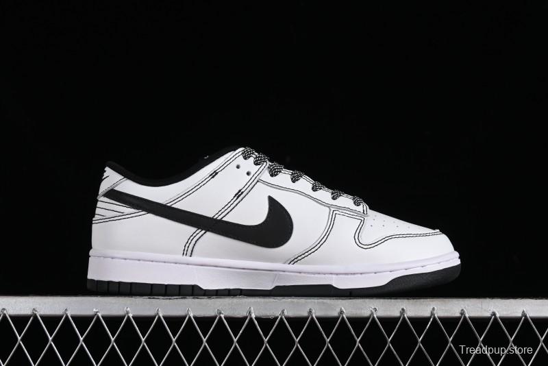 Stussy x Nike Dunk Low SB Skate Shoes in White-Black - FC1688-137