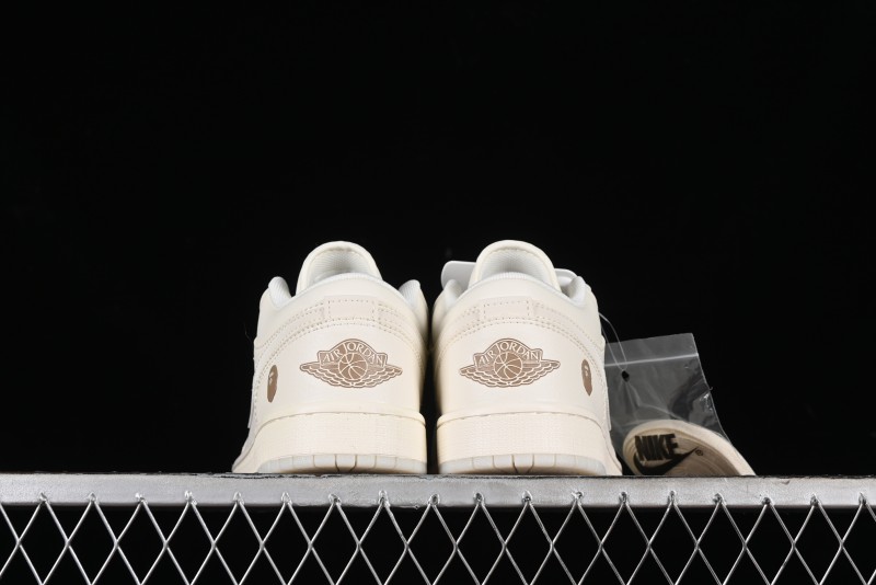Nike Air Jordan 1 Low AJ1 Bape Collaboration - Pig Eight Patchwork Custom High-End Low-Top Basketball Shoes - LJ6688-002