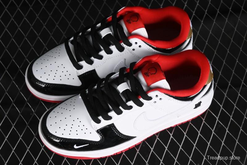 Nike SB Dunk Low UN Collaboration - White Black Patent Leather Anniversary Custom Low-Top Casual Skate Shoes - XB3802-349
