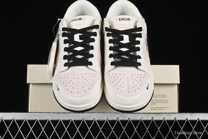 Nike SB Dunk Low Dior Collection - Beige Grey Black Swoosh Anniversary High-End Custom Low-Top Casual Skate Shoes - XD6188-041