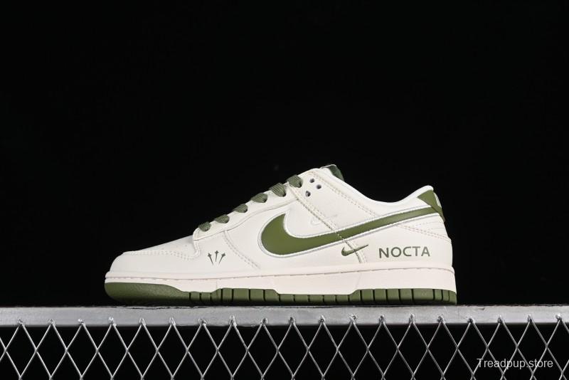 Nike SB Dunk Low NOCTA Anniversary Customized Low-Top Casual Sneakers with White and Green Swoosh - DQ1098-388