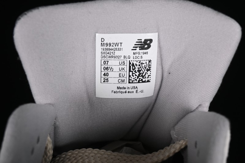New Balance Made In USA M992 Series Classic Retro Casual Running Shoes - M992WT