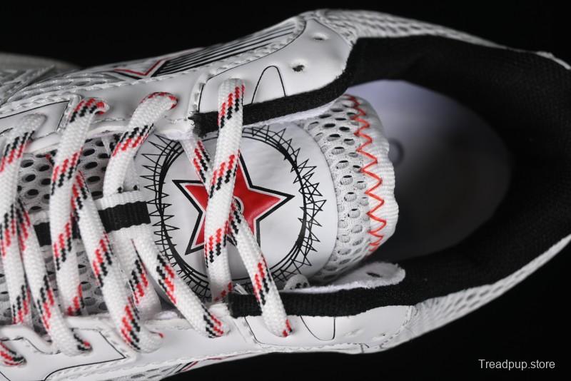 Dior Chrono Round Toe Lace-Up Lifestyle Casual Running Sneakers - 19W WHITE RED