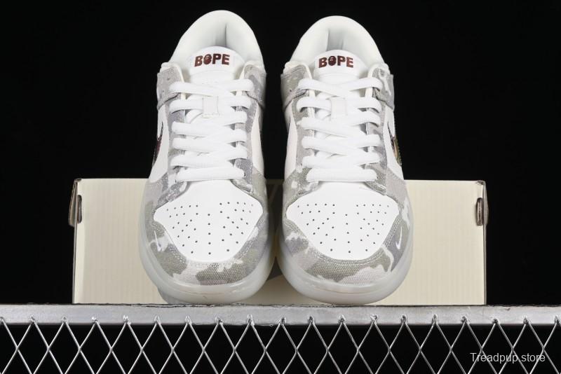 Nike SB Dunk Low Bape Collaboration - Crystal Camouflage Anniversary Custom Low-Top Casual Skate Shoes - JH8040-941