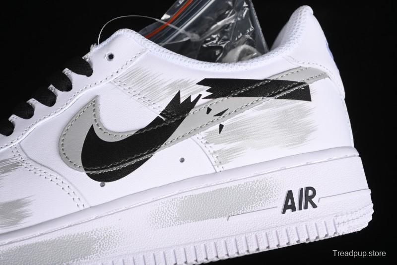 Nike Air Force 1 '07 Low Custom Hand-Painted 2D Theme with Broken Three-Hook Shadow and Strap - CW2288-111