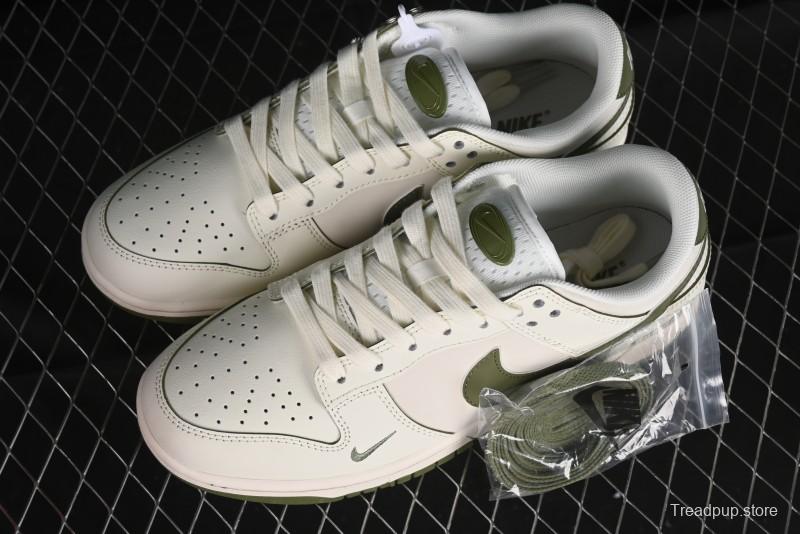 Nike SB Dunk Low Supreme Collaboration - Off White Dark Green Check Anniversary High-End Custom Low-Top Casual Skate Shoes - DQ1098-393