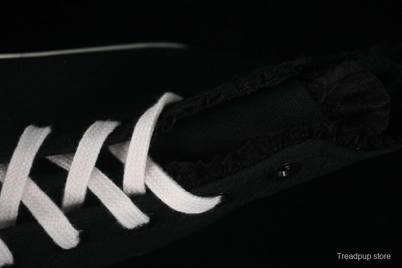 Converse Chuck 1970s High Top Canvas Shoes in Black Lace Punk Style - A10026C