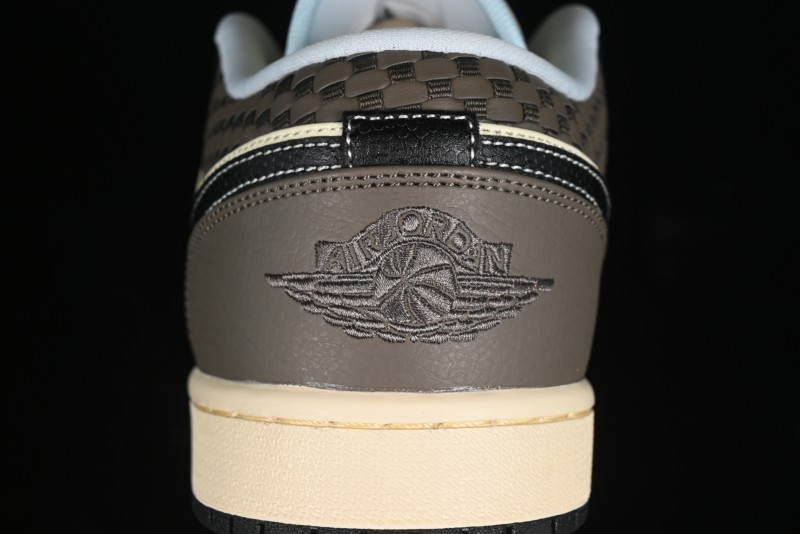 Nike Air Jordan 1 Low "Coconut Milk Black" Casual Basketball Shoes with Contrast Swoosh - HQ3437-101