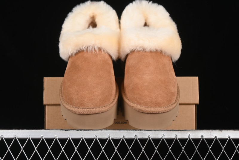 UGG Nita Platform Shearling Lined Winter Boots with Leather Upper - 1166733
