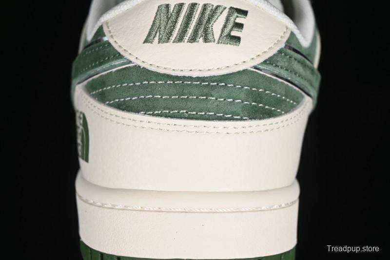 Nike SB Dunk Low The North Face Collaboration - Pig Leather Green Swoosh Anniversary Custom Low-Top Casual Skate Shoes - DQ1098-511