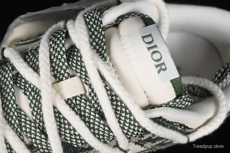 Nike SB Dunk Low Dior Collaboration - Strap Woven Green Check Anniversary High-End Custom Low-Top Casual Skate Shoes - SJ2068-309