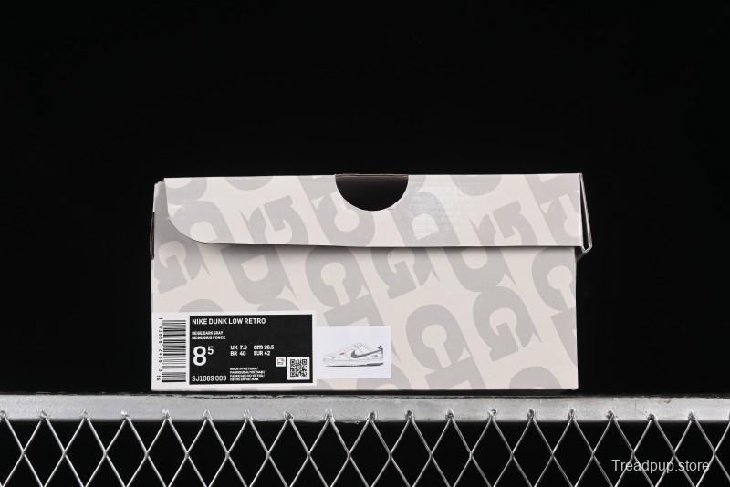 Nike SB Dunk Low The North Face Collaboration - Grey Pigskin Navy Swoosh Anniversary Custom Low-Top Casual Skate Shoes - SJ1089-009