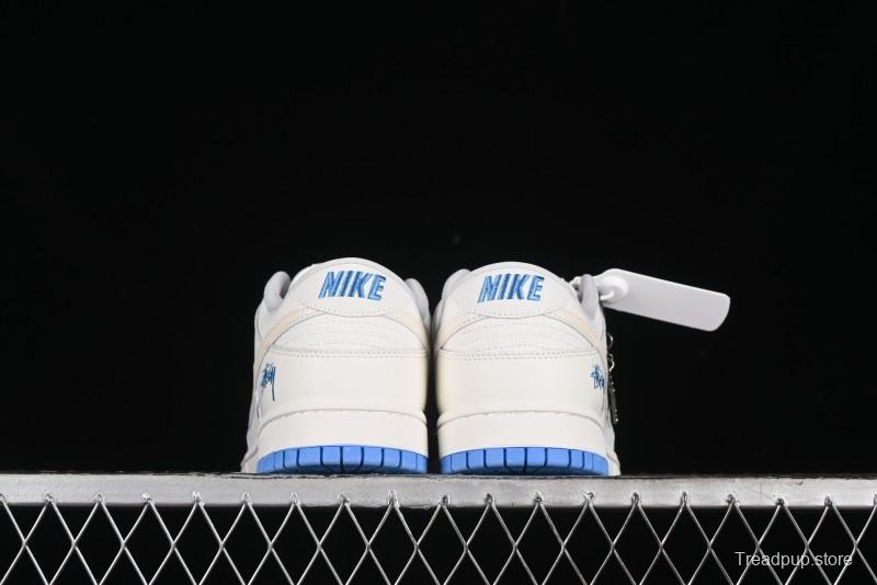 Nike SB Dunk Low Stussy Series - Woven Colorful White Swoosh Anniversary Custom Low-Top Casual Skate Shoes - KK1888-014