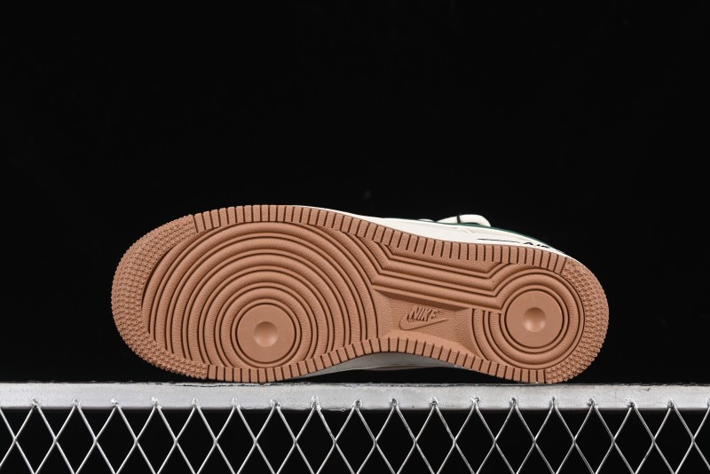 Nike Air Force 1 '07 Low Bape Collaboration - Beige Green Gum Pull Tab Casual Sneakers SJ1198-100