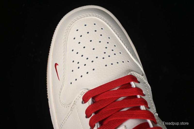 Nike Air Jordan 1 Low Supreme Collaboration - Retro Basketball Shoes in Blue and Gum Sole - SJ9950-022