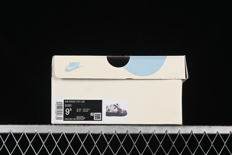 Nike Air Force 1 '07 Low Casual Sneakers with Lazy Panda Design - CW1188-768