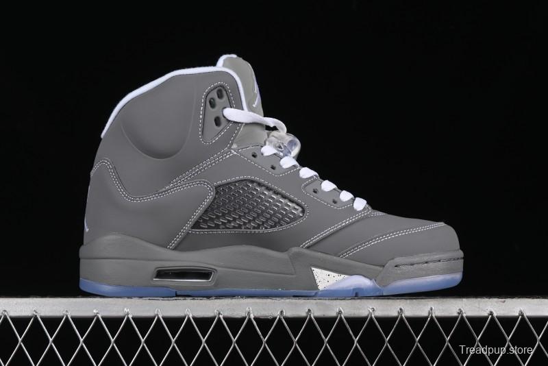 Nike Air Jordan 5 Retro Basketball Shoes with Grey Wolf Colorway - 136027-005