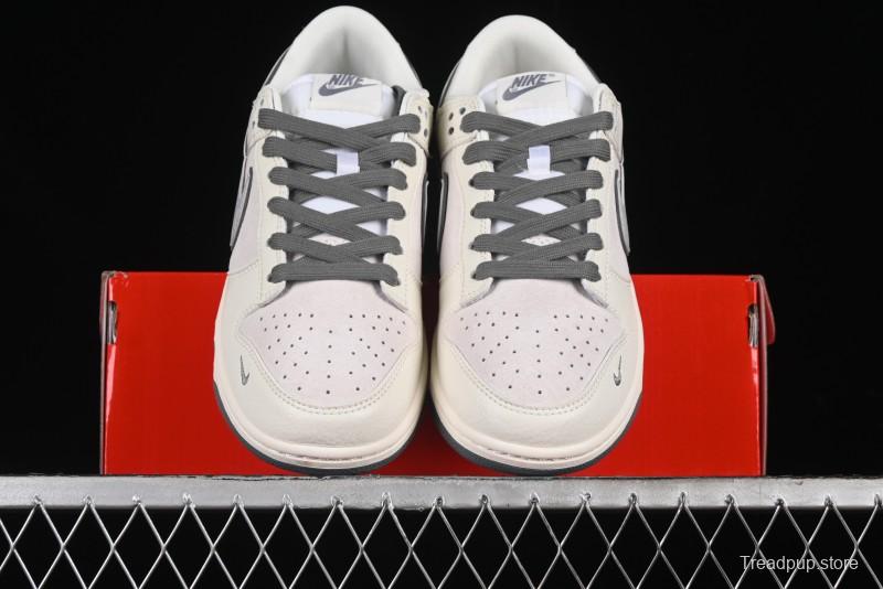 Nike SB Dunk Low Supreme Collaboration - Beige Grey Pig Anniversary High-End Custom Low-Top Casual Skate Shoes - XX2025-188