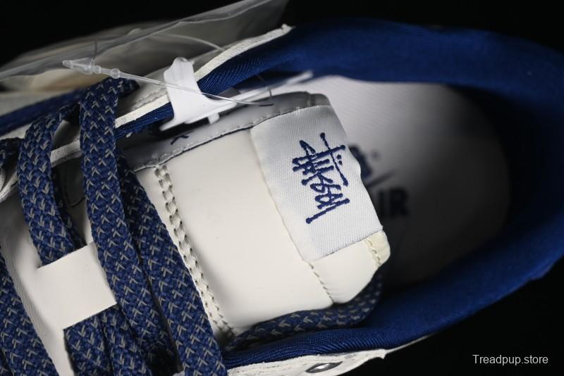 Nike Travis Scott x Fragment Design x Air Jordan 1 Low OG SP AJ1 Supreme Stussy Collaboration - Suede Blue Swoosh Low-Top Casual Sneakers - SJ2068-127