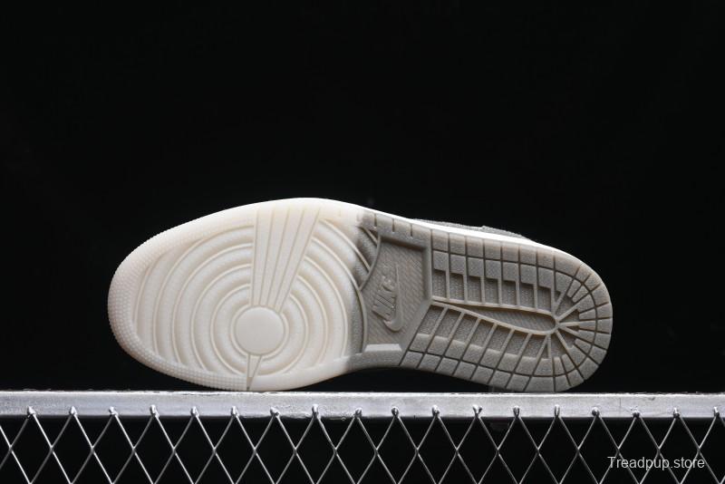 Nike Travis Scott x Fragment Design x Air Jordan 1 Low OG SP AJ1 Supreme Collaboration - Light Beige White Low Top Casual Sneakers - JH6088-609