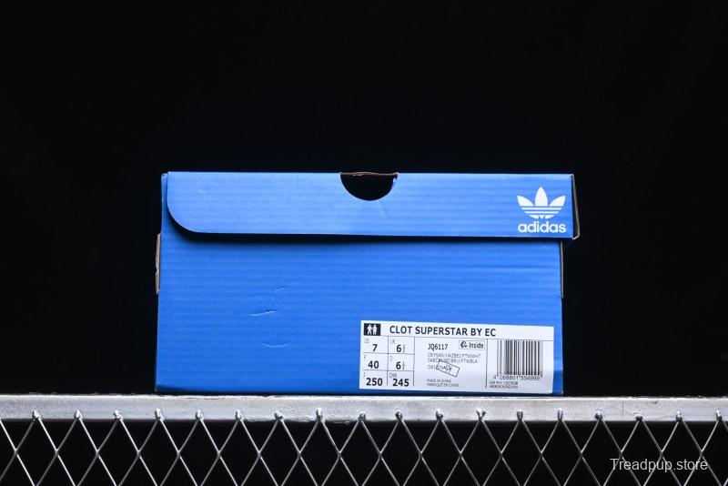 Adidas Clot x Superstar JQ6117 Shell Toe Sneakers with Preppy Style and Perforated Design - JQ6117