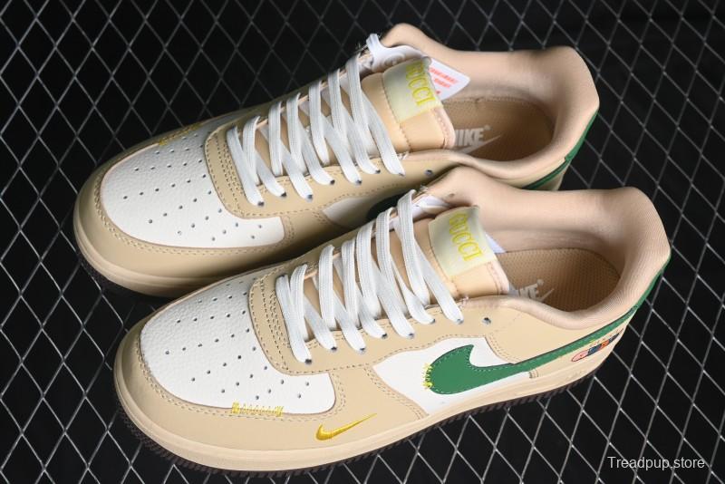 Nike Air Force 1'07 Low Gucci Collaboration White Brown Green Low-Top Casual Sneakers - KK1988-024