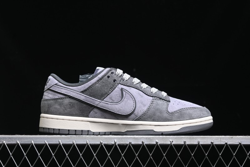 Nike SB Dunk Low Stussy Collaboration - Granite Grey Anniversary Custom Low-Top Casual Skate Shoes - XS1086-008