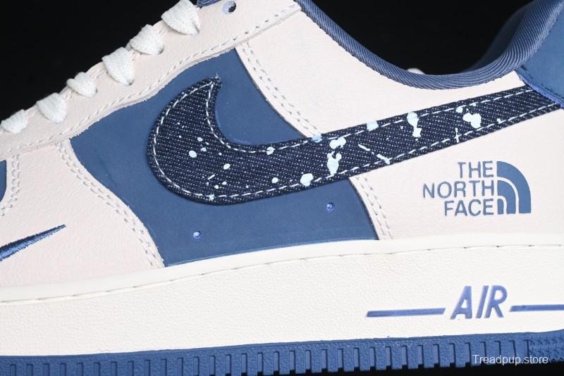 Nike Air Force 1 '07 Low The North Face Collaboration - Blue Floral Swoosh Casual Sneakers - KK1988-021